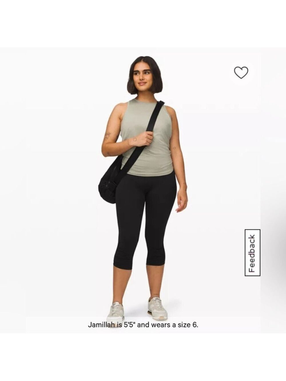 Lululemon Ebb to Street Crop 21inch black leggings size 6